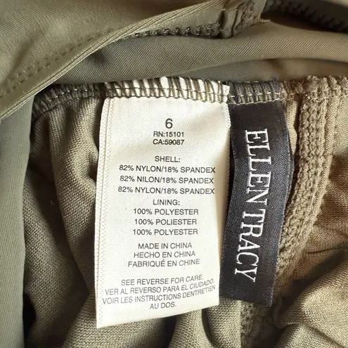 Ellen Tracy Swimsuit Womens Mio New Olive V-Neck Flutter Sleeve One-piece NWT!