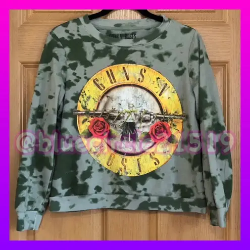 guns n' roses Green Tie Dye Long Sleeve Pullover Sweatshirt •Size Small