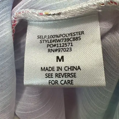 NWOT Swim Tie Dye Caftan Cover Up M Boho Beach Sheer Pastel Resortwear Blue Size M