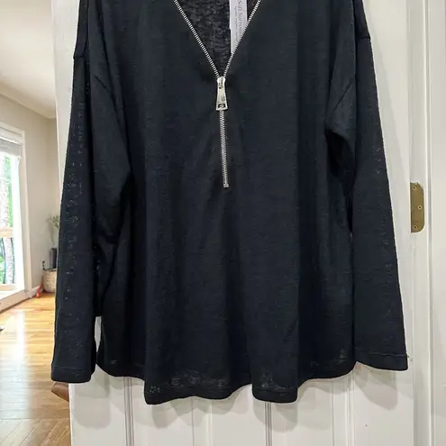 Soft Surroundings NWT! Women’s  Valentina Zip Sweater Black Size 2X