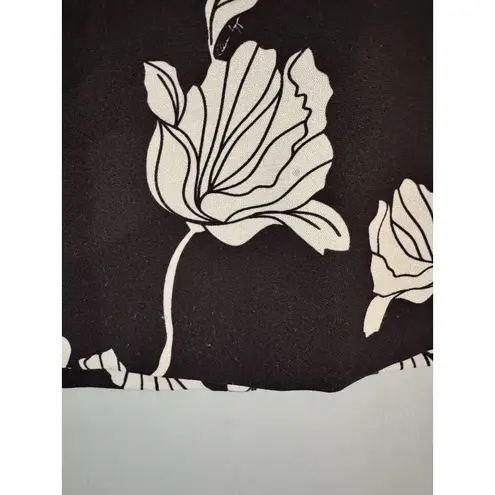Adam Lippes Black White Floral Twill Pencil Skirt Women’s Size 14