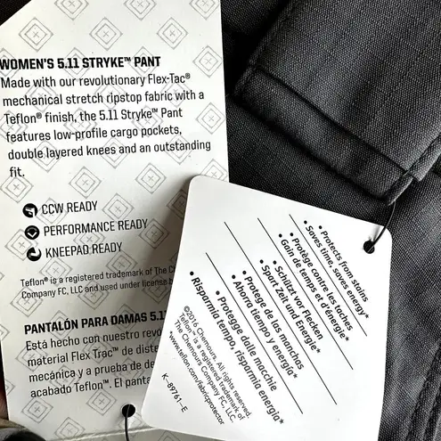5.11 Tactical Stryke Pants 12-Pocket Mid Rise Straight Leg Gray Storm 14 NWT