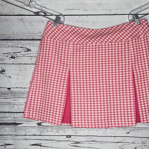 Bette & Court Size 16 Pinks & White Plaid Pleated Skort