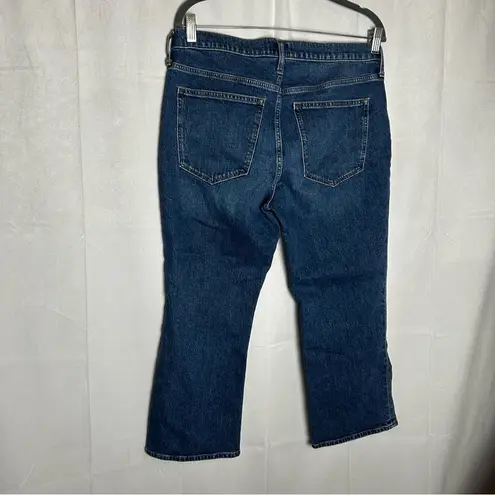 J.Crew Factory Mid Rise Flare Crop Denim Blue Jeans Size 30 Petite
