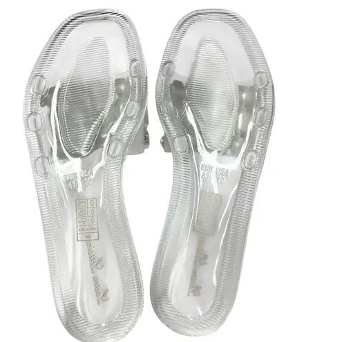 Lauren Lorraine Jade Flat Jewel Sandal Rhinestone Jelly Like Sole Size 10 NWB