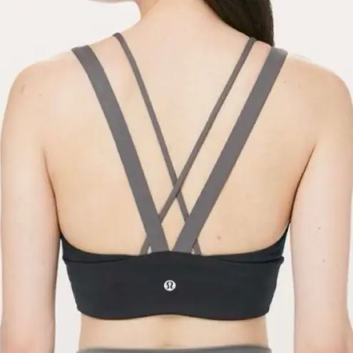 Lululemon Pushing Limits Bra in Black/Titanium Size 8