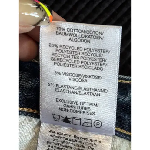 Silver Jeans Beau Straight Med Wash Mid Rise Size 27x28.5 Western Distress