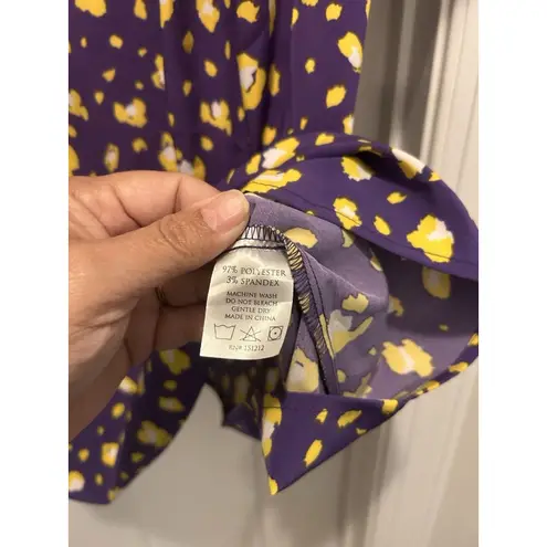 Michelle McDowell Modest Yellow Purple Animal Print Dress Size XXL Game Day ECU