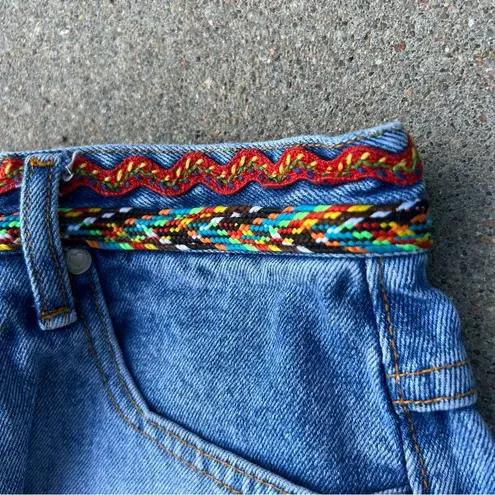 Arizona Y2K Boho Western bricabrac trim festival jean shorts