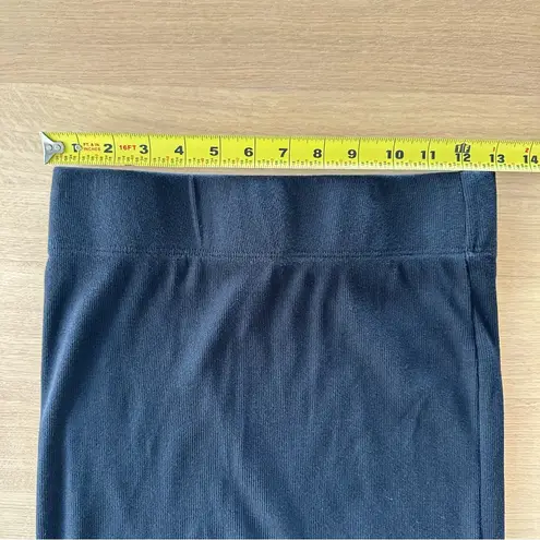 James Perse NWOT Black Ribbed Cotton Blend Knit Skirt Size 2 Classic