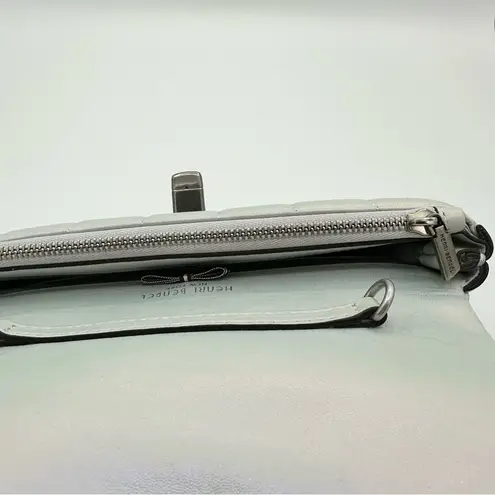 Henri Bendel 712 Wallet Crossbody Bag Quilted Iridescent Opal Long Chain Strap