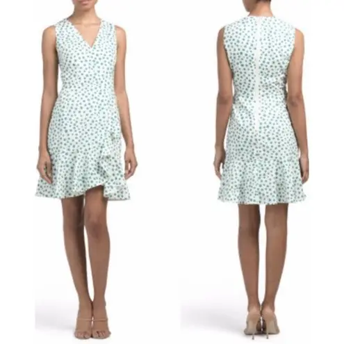 Rebecca Taylor Emerald Daisy Print Ruffle Hem Dress