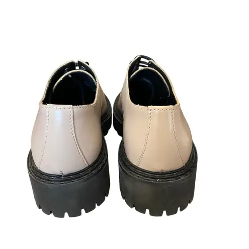 Maeve Anthropologie Oxford Leather Sand Tan Lace Up Shoes Size 8 Size 38