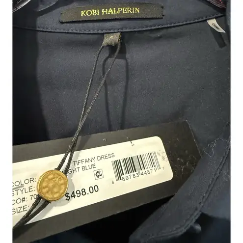 New Kobi Halperin Tiffany Belted Shirt Dress Navy Button‎ Front Size Small $498 Blue