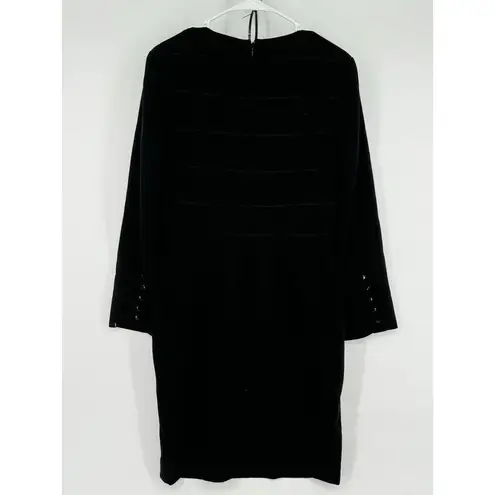 Jaeger London Pure Lana Wool Black Pencil Dress US Size 8 UK 10. Cocktail Party