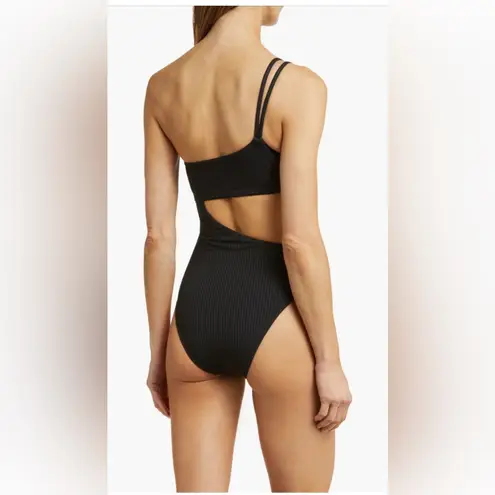 Vitamin A Cosmo Cutout One-Shoulder Rib One-Piece Swimsuit, Large, $170