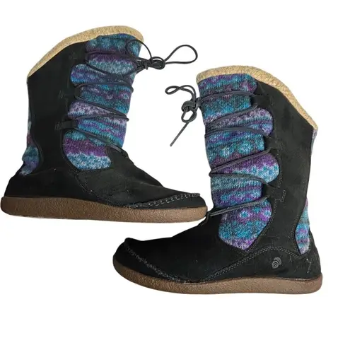 Acorn Women's Fair Isle Knit Booties Multicolor Size 9 Winter Warm Blue