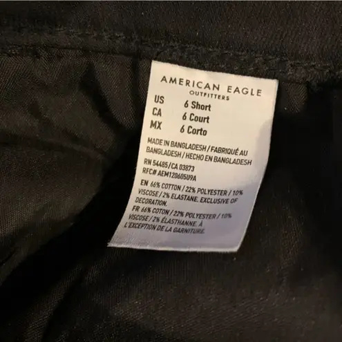 American Eagle  High‎ Rise Jeggings Size 6 Short Black