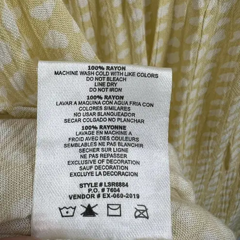 Kiwi & Punch Yellow Romper Ruffle Shoulder Smocked Bodice Size Large New