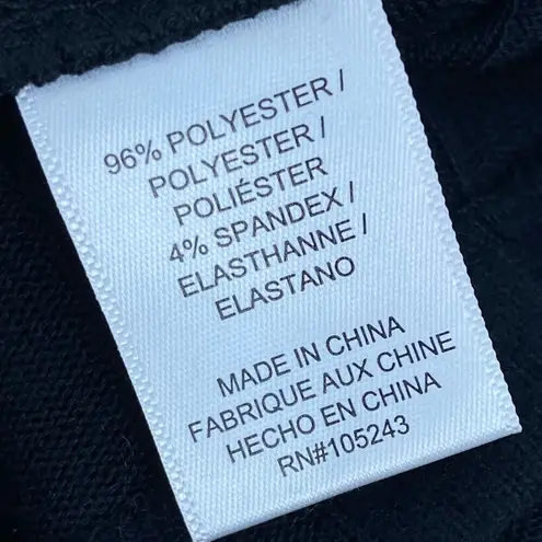 Bobeau NWT Wide Rib Crew Neck Side Slit Top Black Size Small Knit Casual