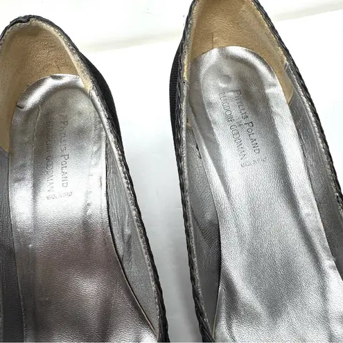 PHYLLIS POLAND for BERGDORF GOODMAN, fabric heels, made in Italy, size 8.5 Black