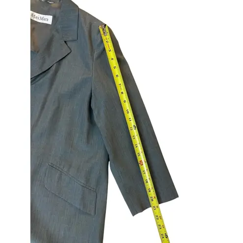 Max Mara Blazer Jacket Women Sz 4 Gray Made in Italy Wool Blend Classic Vintage