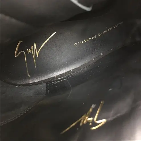 Giuseppe Zanotti Alien Studded Black Suede Peep Toe Heeled Booties