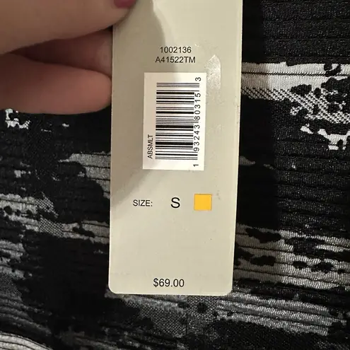 NEW Ali Miles Art to Wear Long Sleeve Tunic Blouse Women's Size Small Black Gray