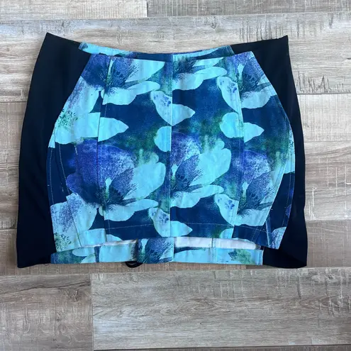 Miaou Corset Mini Skirt Azul Print Size S Blue