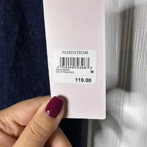 Rachel Parcell Navy Lace Midi Flounce Hem Skirt Size Medium