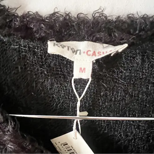 Koton Black Fuzzy Knit V