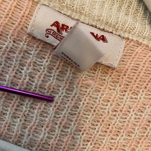 Arizona Jeans  Size S Pink Sparkle Aztec Print Open Front Cardigan Sweater thumbnail 8