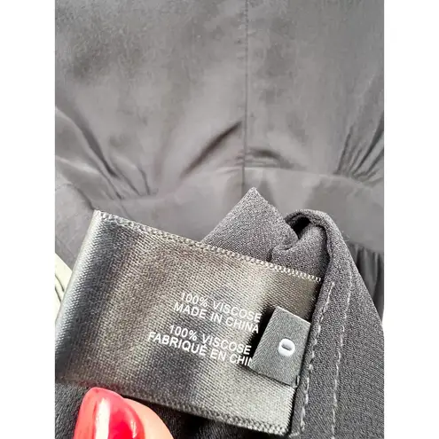 Proenza Schouler Puff Sleeve Tie Pleated Plunging V-Neck Blouse Balck Women's 0