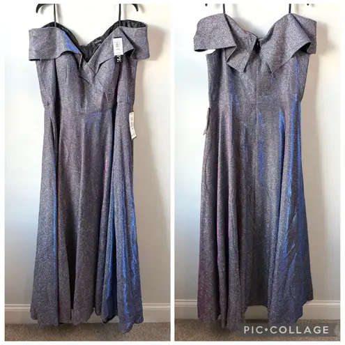 XScape 3350X Off The Shoulder Gown Iridescent Glitter 20W