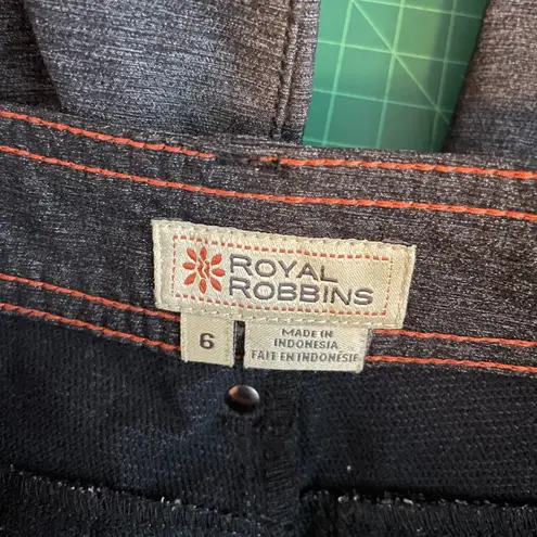 Royal Robbins Women 6 Gray Pants Pockets Stretch Adjustable Cuff Hiking Granola