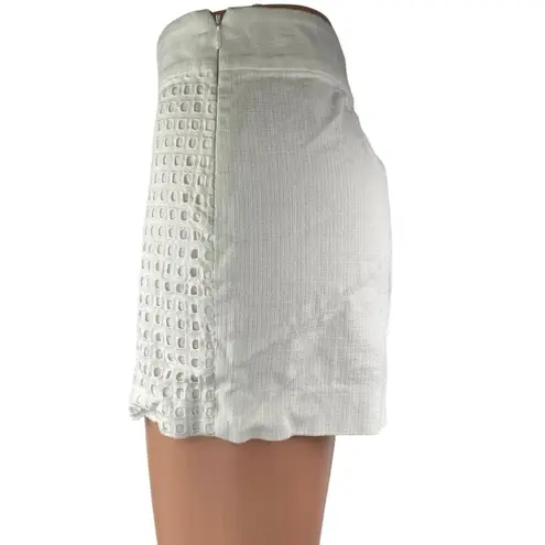 J.Crew White Eyelet Embroidered High Waisted Side Zip Mini Casual Shorts Size 6