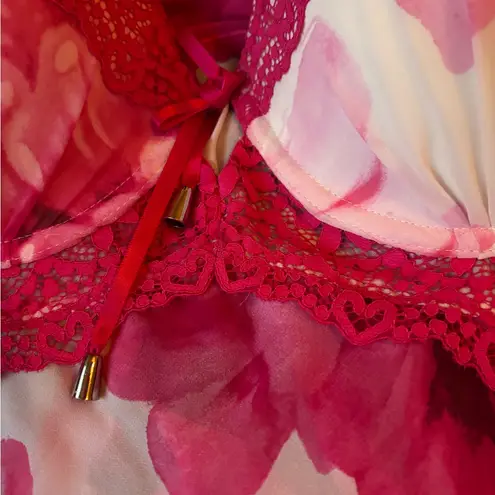 Linea Donatella XL Pink Floral Lace Babydoll Chemise Lingerie Nightie