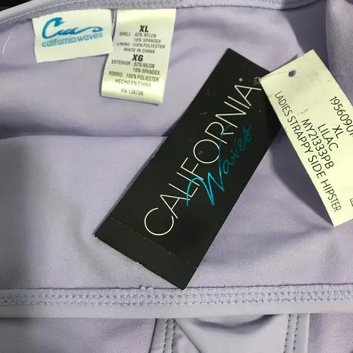 California Waves Juniors Hipster Strappy Bikini Swim Bottom Lavender Jrs XL NWT