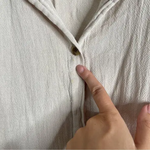 Seaspice Cover Up Neutral Button Front Peruvian Cotton Dress Extra Large Tan Size XL