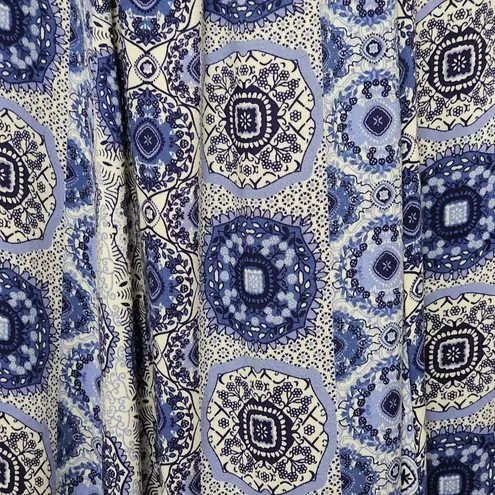 Alchemy Thread blue batik gauze dolman empire sharkbite dress size small