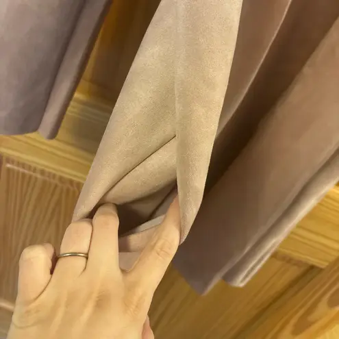 Tahari Nordstrom Dusty Pink Faux Suede Longline Jacket Size Medium