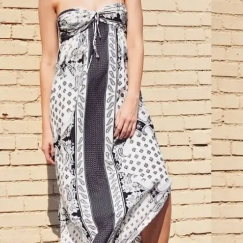 Bandeau Patterned Maxi Dress Black