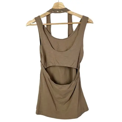 Merrell Brown Open Back Halter Strap Athletic Tank Top L