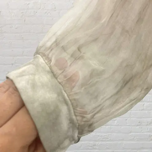 H Trend Italy Silk Lace Blouse S Beige Brown