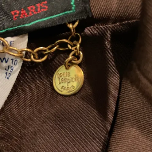 Vintage Lolita Lempicka Couture Vintage Brown Wool Military Suit Jacket Blazer Size 10