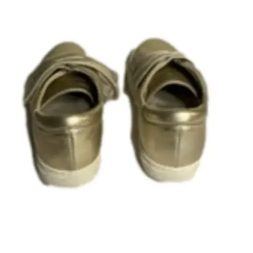 Metallic Gold Leather Velcro Sneakers Kenneth Cole New York Size 6