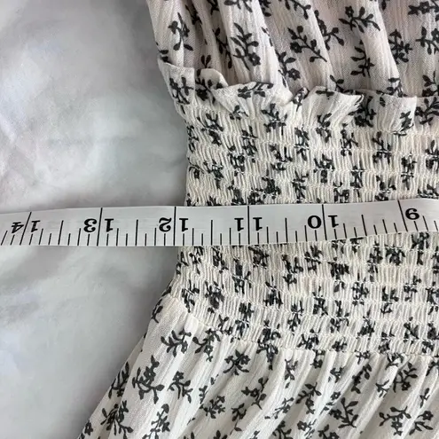 Rails Revolve Cream & Black Pullover V-Neck Flowy Skirt Mini Dress Size XS