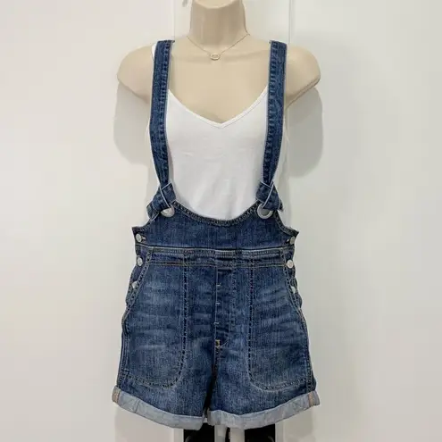 Pilcro Anthropologie Slouchy Denim Overalls Shortalls Size 27 Boho Chic Country