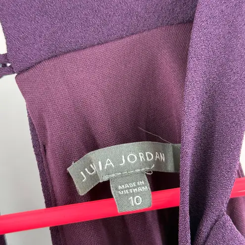 Julia Jordan Jumpsuit Size 10 NWT Plum Sleeveless Wide Leg Cocktail Halter Neck