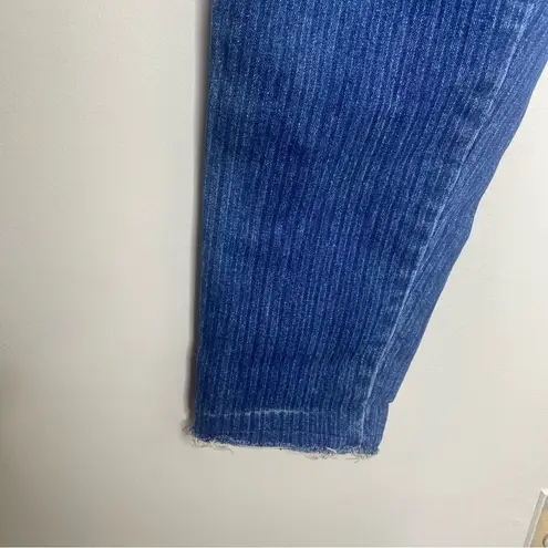 Liz Claiborne  Vintage 90s Pinstripe Snap Button Jeans Distressed Size 10